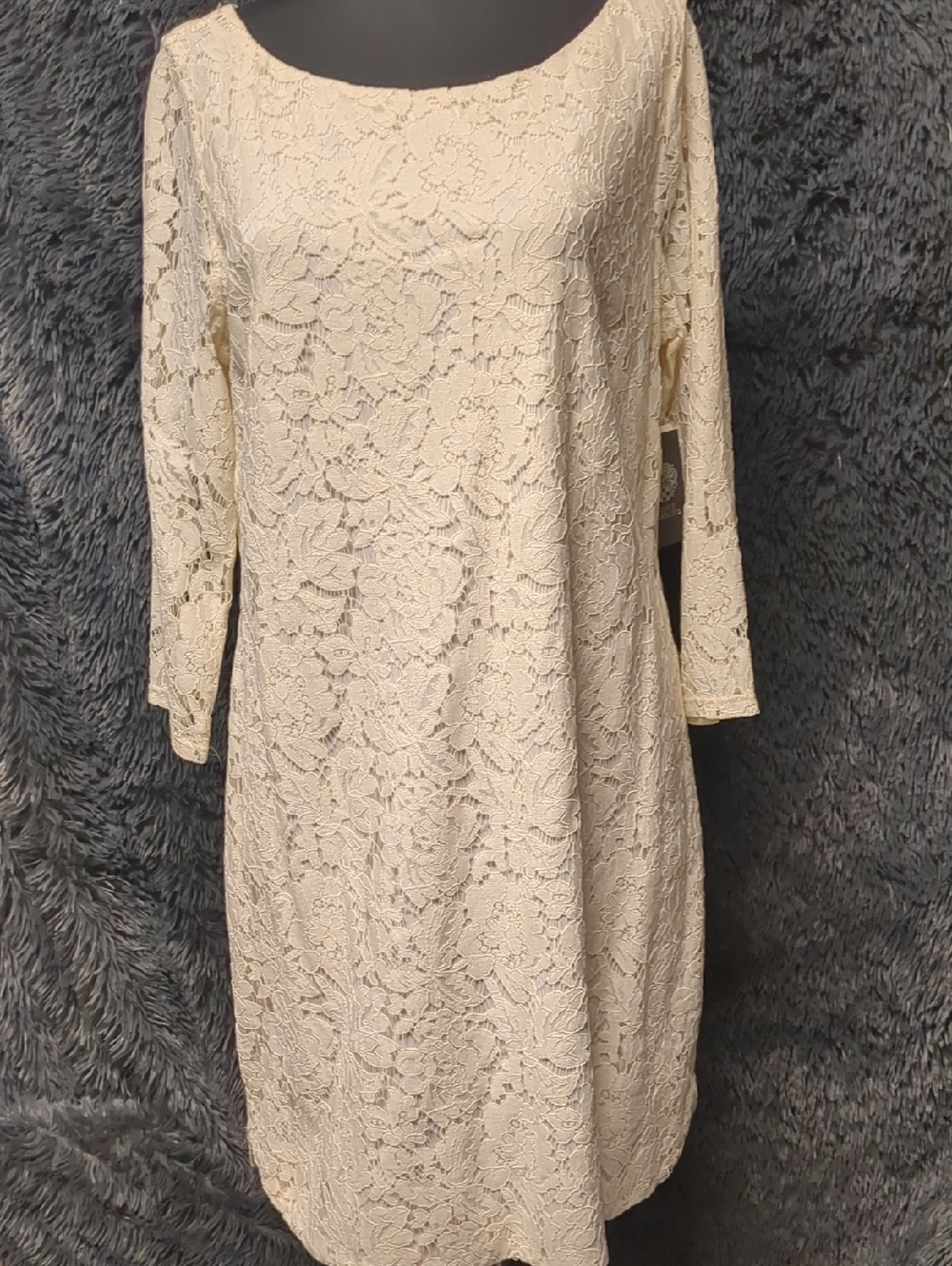 Vince Camuto Cream Lace Midi Shift Dress